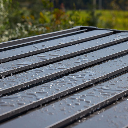 Mirador Louvered Aluminium Pergola Anthracite Adjustable Louvres 2.7m x 4.4m