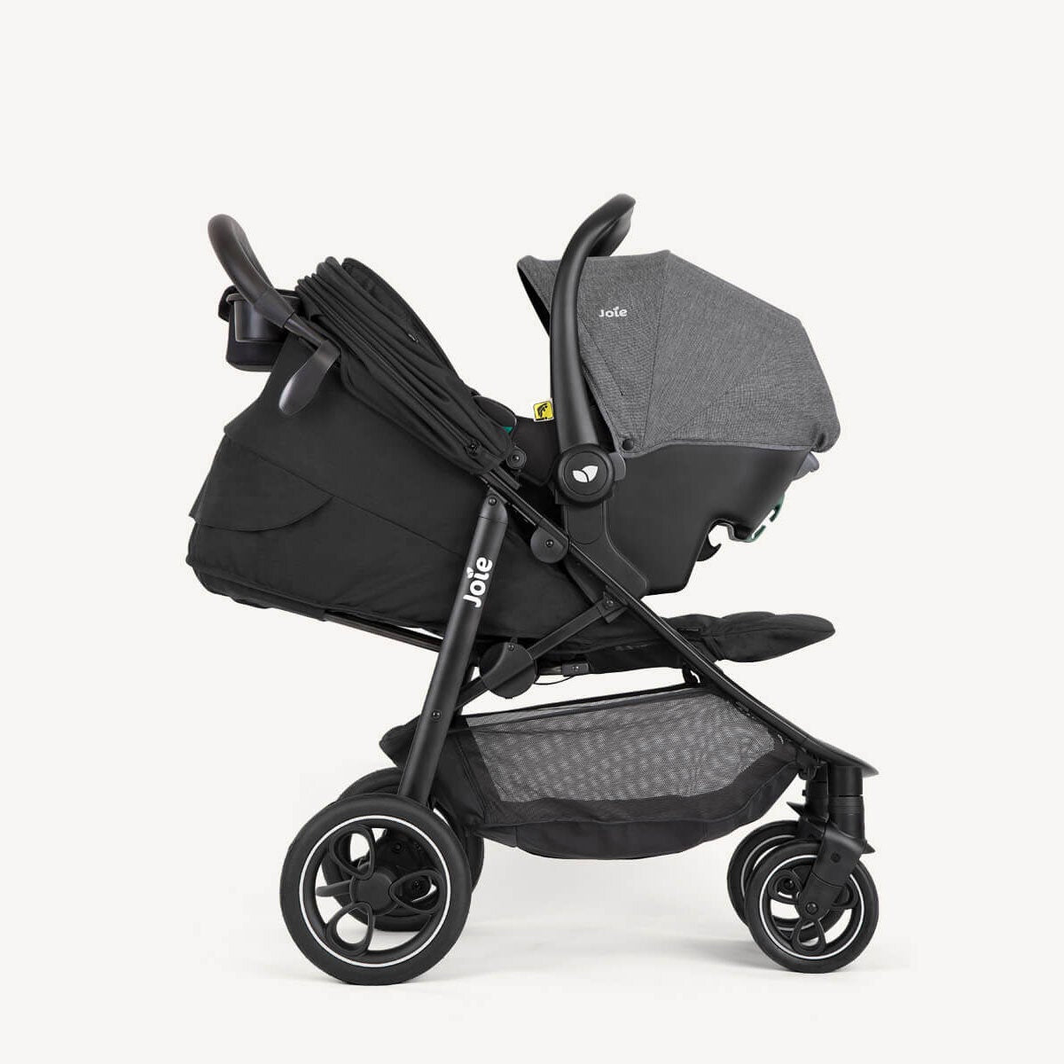 Joie Litetrax Pro 3-in-1 Compact Stroller Pushchair Black Flat Recline Buggy