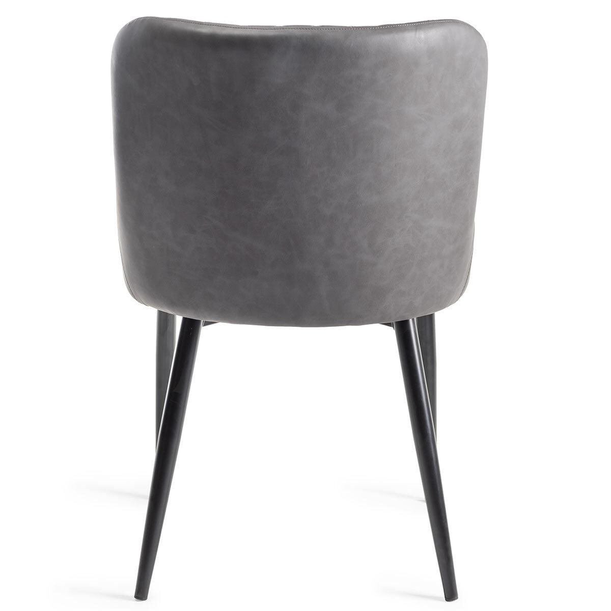 Bentley Designs Finch Grey Faux Leather Diamond Stitch Dining Chairs 2 Pack