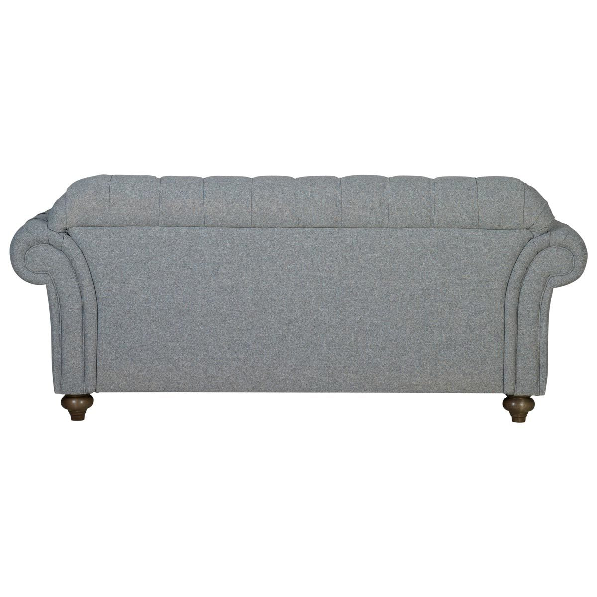 Bordeaux Button Back Grey Fabric 2 Seater Sofa Tufted Wood Legs 194cm Wide