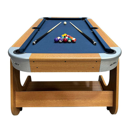 Riley 4 In 1 Folding Multi Games Table Pool Tennis Darts 6ft 198cm Wood