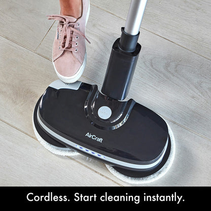 AirCraft PowerGlide Cordless Hard Floor Cleaner Polisher Black + Extra Pads