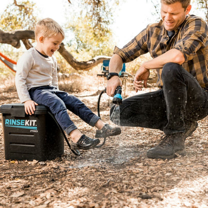 RinseKit Pro Portable Shower 13.2L Battery Powered 50 PSI 5 Spray Settings