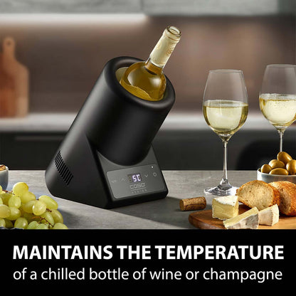 CASO Tabletop Single Bottle Wine Cooler Chiller Black Compact Touch Control