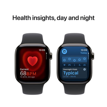 Apple Watch Series 10 GPS Cellular 42mm Slate Titanium Black Sport Band
