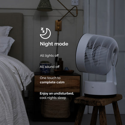 Meaco Sefte 8" Rechargeable Desktop Air Circulator Fan Cordless 12 Speed White