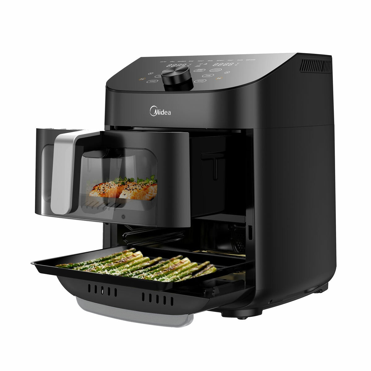 Midea Dual Basket Air Fryer 11L MAF112B0BPKW 1700W 10 Presets LED Black