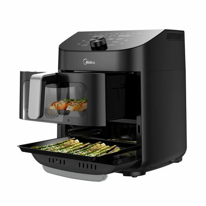 Midea Dual Basket Air Fryer 11L MAF112B0BPKW 1700W 10 Presets LED Black