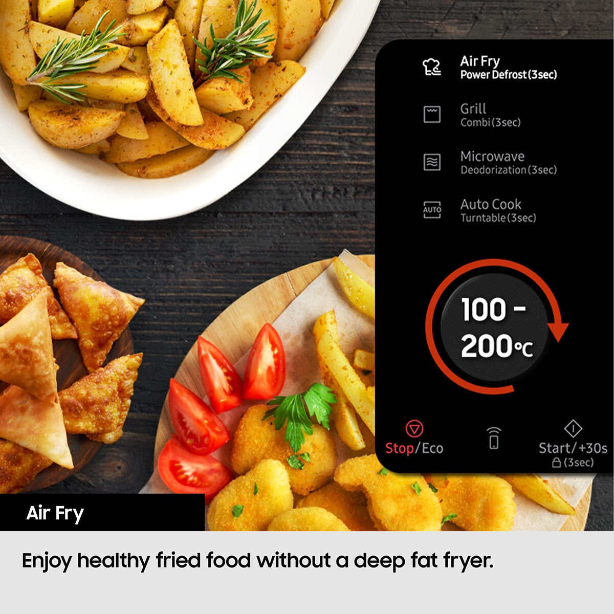 Samsung 32L Smart Microwave Oven Air Fryer Steam MC32DB7746KC 900W Grey Black