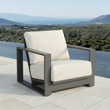 Foremost Milan Deep Seating Garden Patio Set Aluminium Wicker Cream Cover 4PCS
