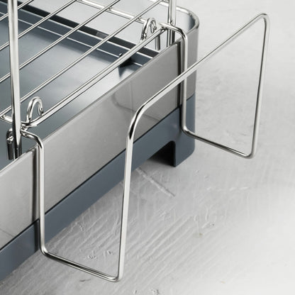 Tramontina 2 Tier Stainless Steel Dish Rack Drainer Drainboard Cup Holder