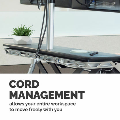 Fellowes Lotus Sit Stand Desk Workstation Black Height Adjustable Office Riser
