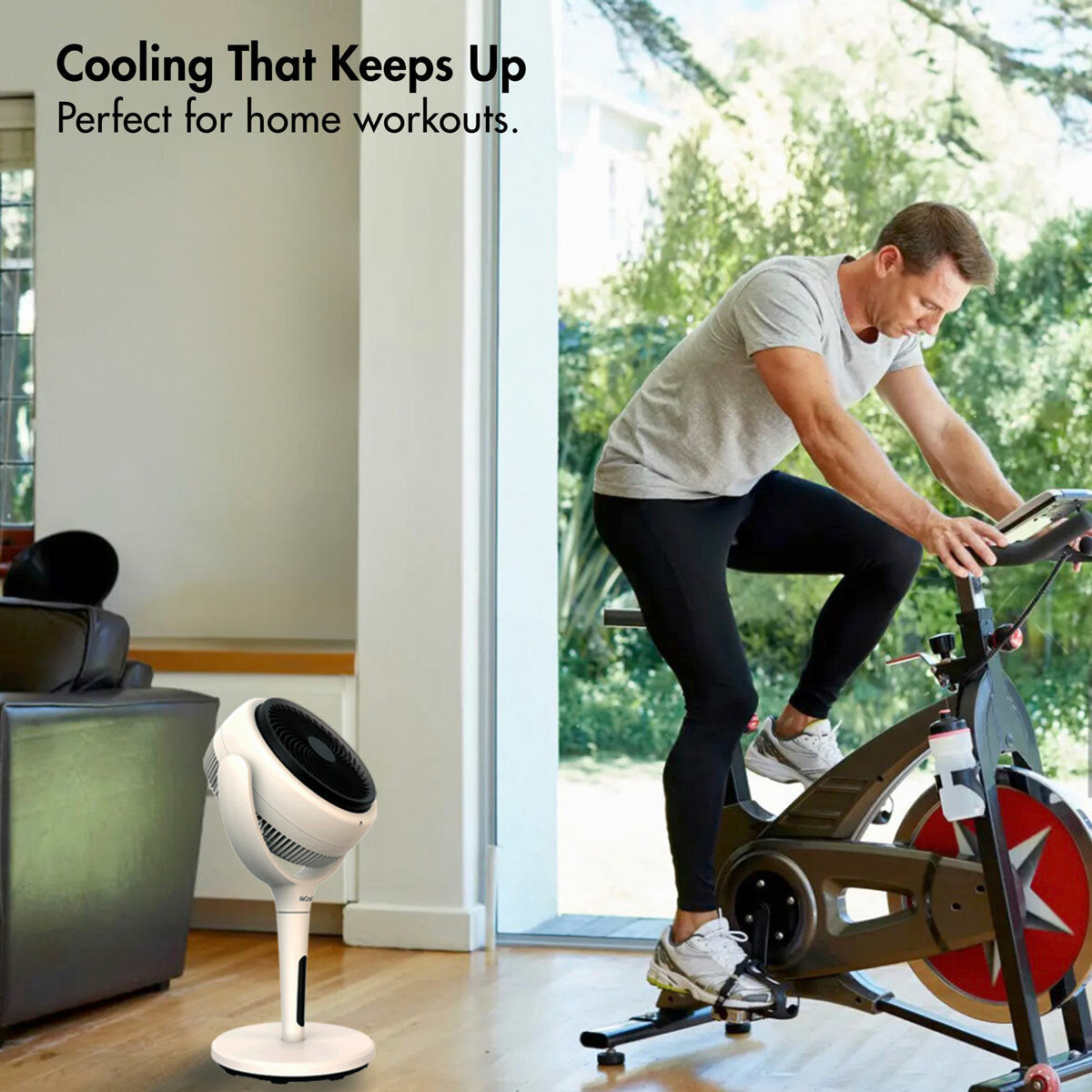 AirCraft Lume Midi Table Fan Remote LED Quiet 12 Speed Air Circulator White
