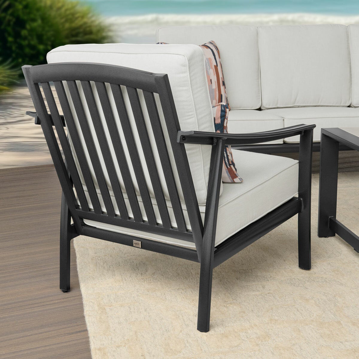 Agio Stinsley 4pc Deep Seating Set Aluminium Sunbrella Garden Sofa Cream