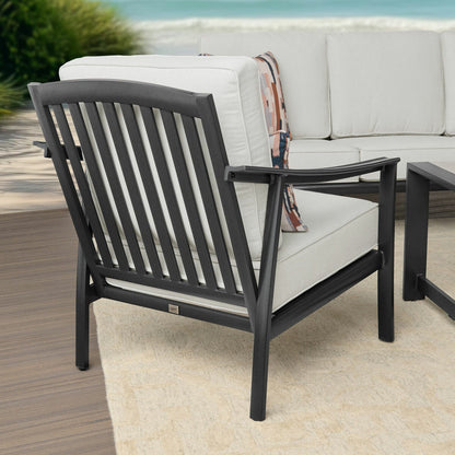 Agio Stinsley 4pc Deep Seating Set Aluminium Sunbrella Garden Sofa Cream