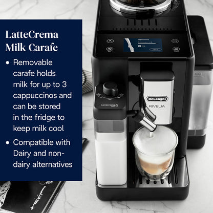 De'Longhi Rivelia Bean to Cup Coffee Machine EXAM440.55.B Black 19 Bar 1.4L