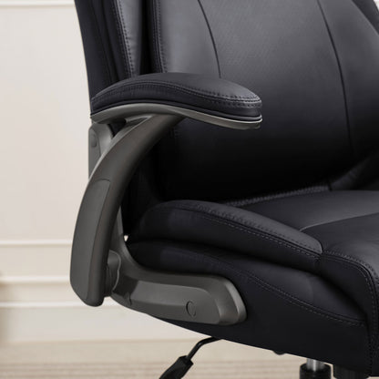 La-Z-Boy Air Lumbar Ergonomic Manager Office Chair PU Flip Arms Black Desk