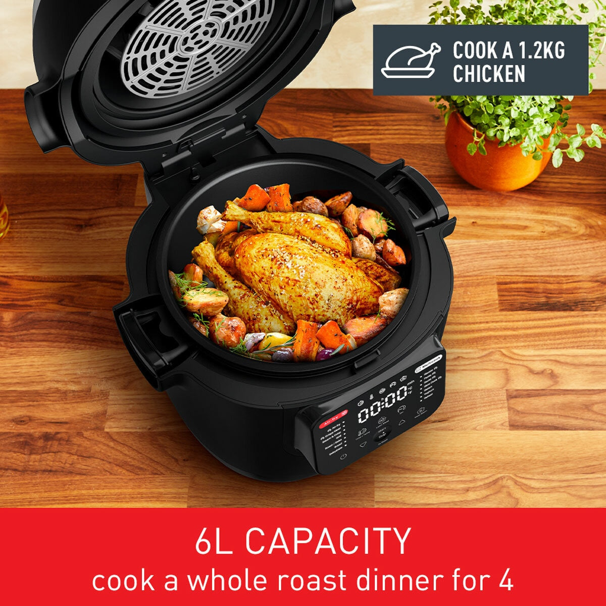 Tefal MY7418G1 Multicook Actifry Air Fryer 6L Black Multi Cooker, used
