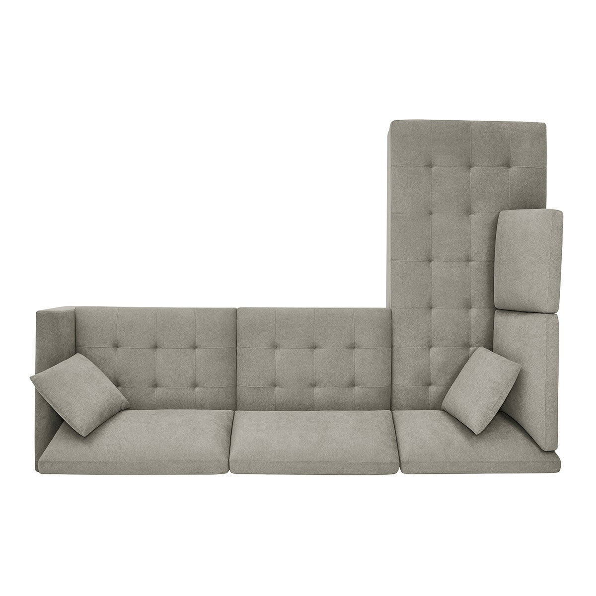 Thomasville Miles Grey Fabric Corner Sofa LHF Two Power Footrests Pocket Coil