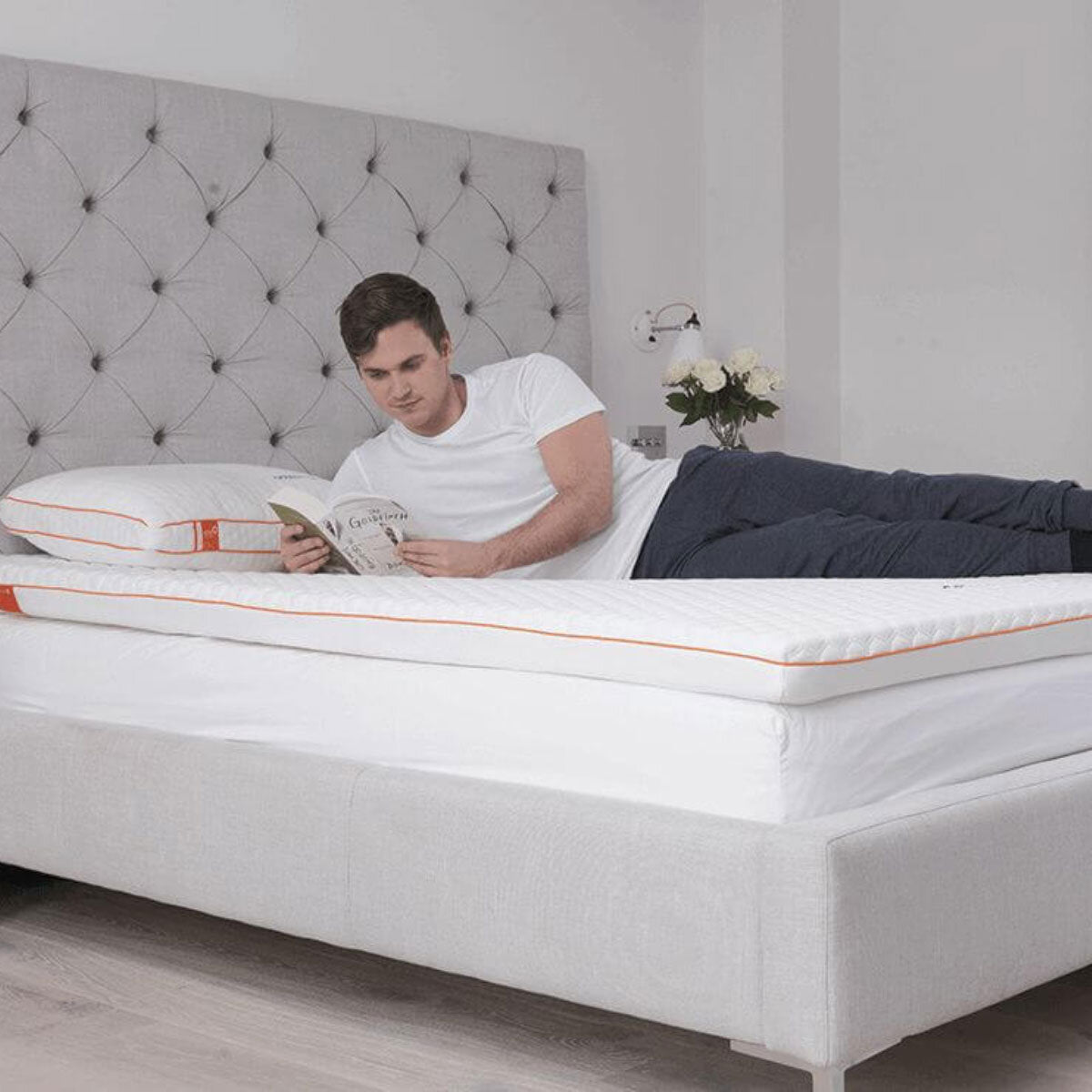 Dormeo Octasmart Deluxe Mattress Topper Single 90x190cm Memory Foam White 7cm