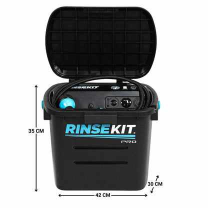 RinseKit Pro Portable Shower 13.2L Battery Powered 50 PSI 5 Spray Settings