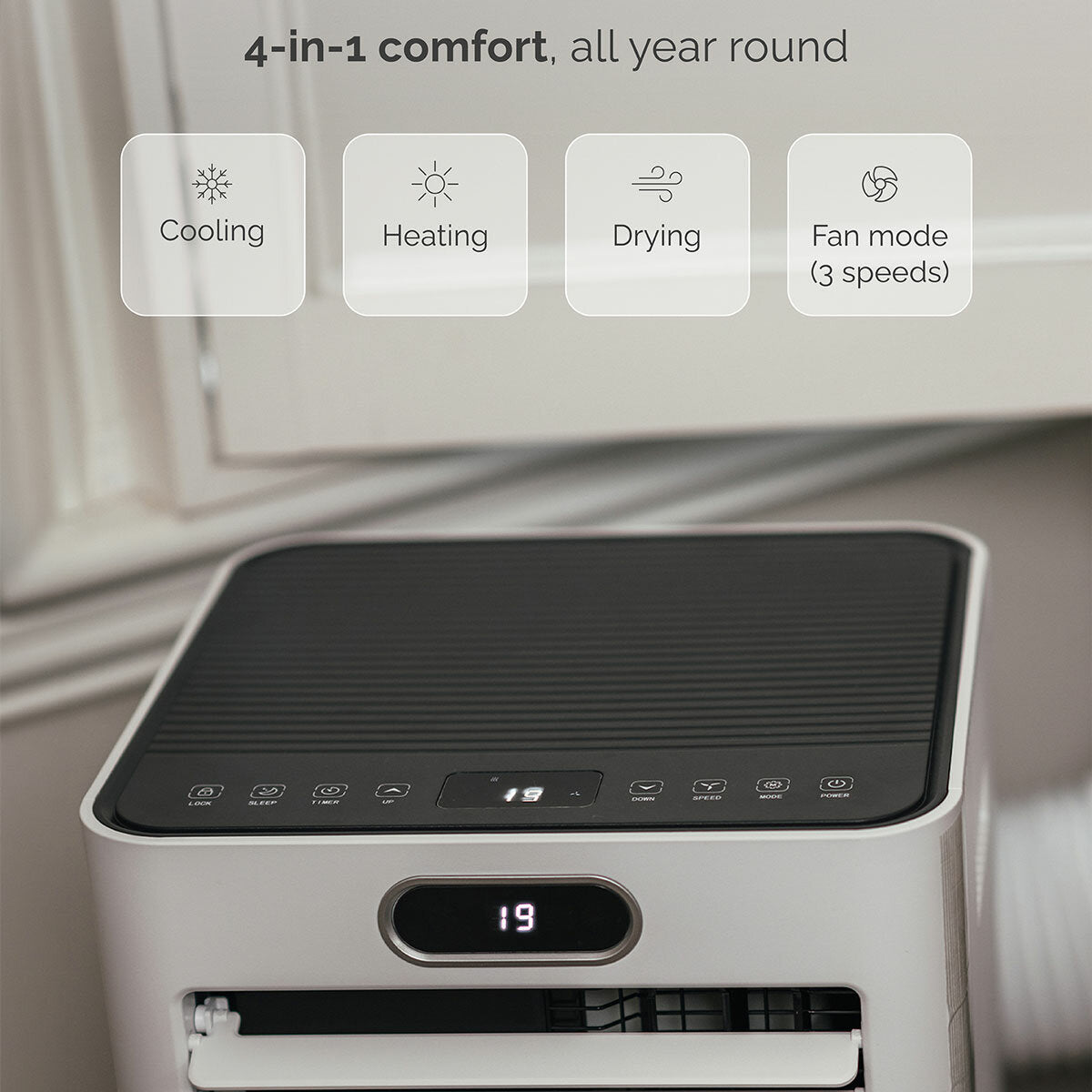 MeacoCool MC9000CHRPRO 9000 BTU Portable Air Conditioner Heater WiFi White