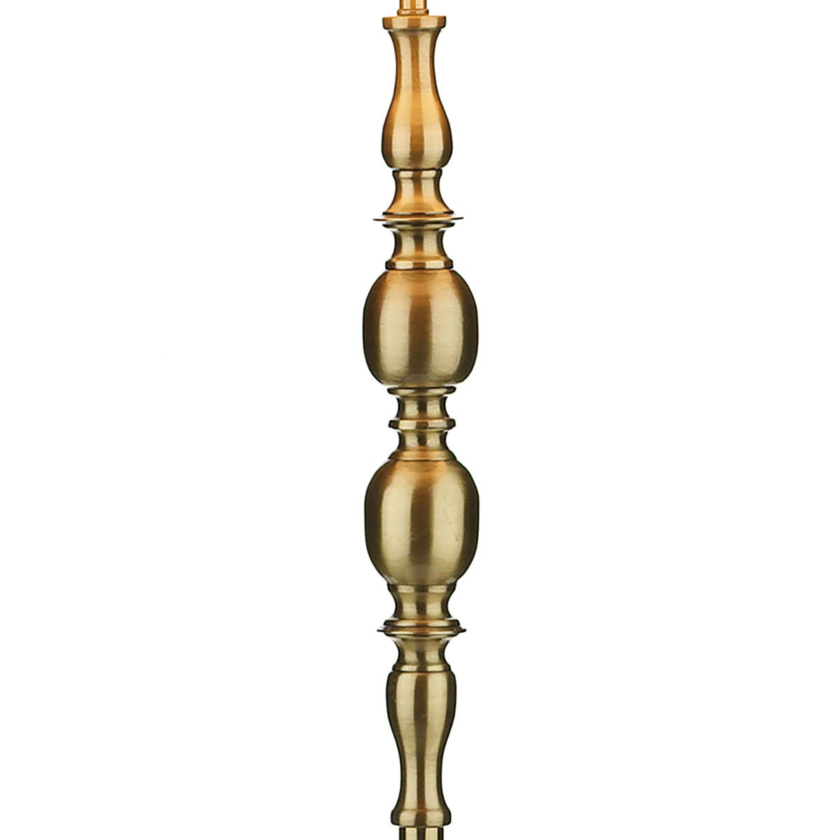 DAR Madrid Antique Brass Metal Floor Lamp Faux Silk Drum Shade Lounge 156cm