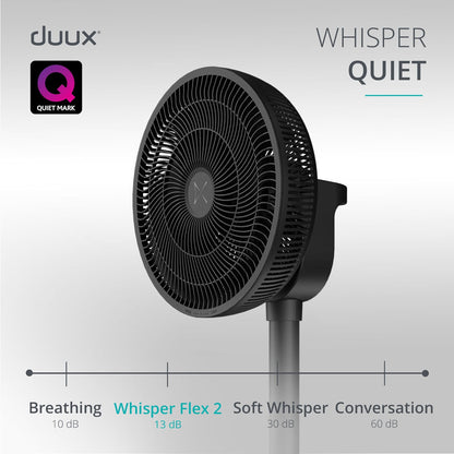 Duux Whisper Flex 2 Smart Pedestal Fan DXCF70UK 30 Speed Black Oscillating
