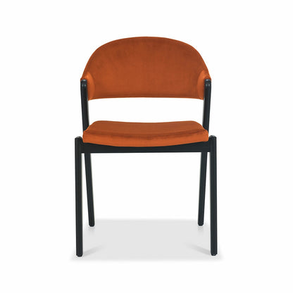 Bentley Designs Camden Rust Velvet Dining Chair Upholstered Beech 2 Pack