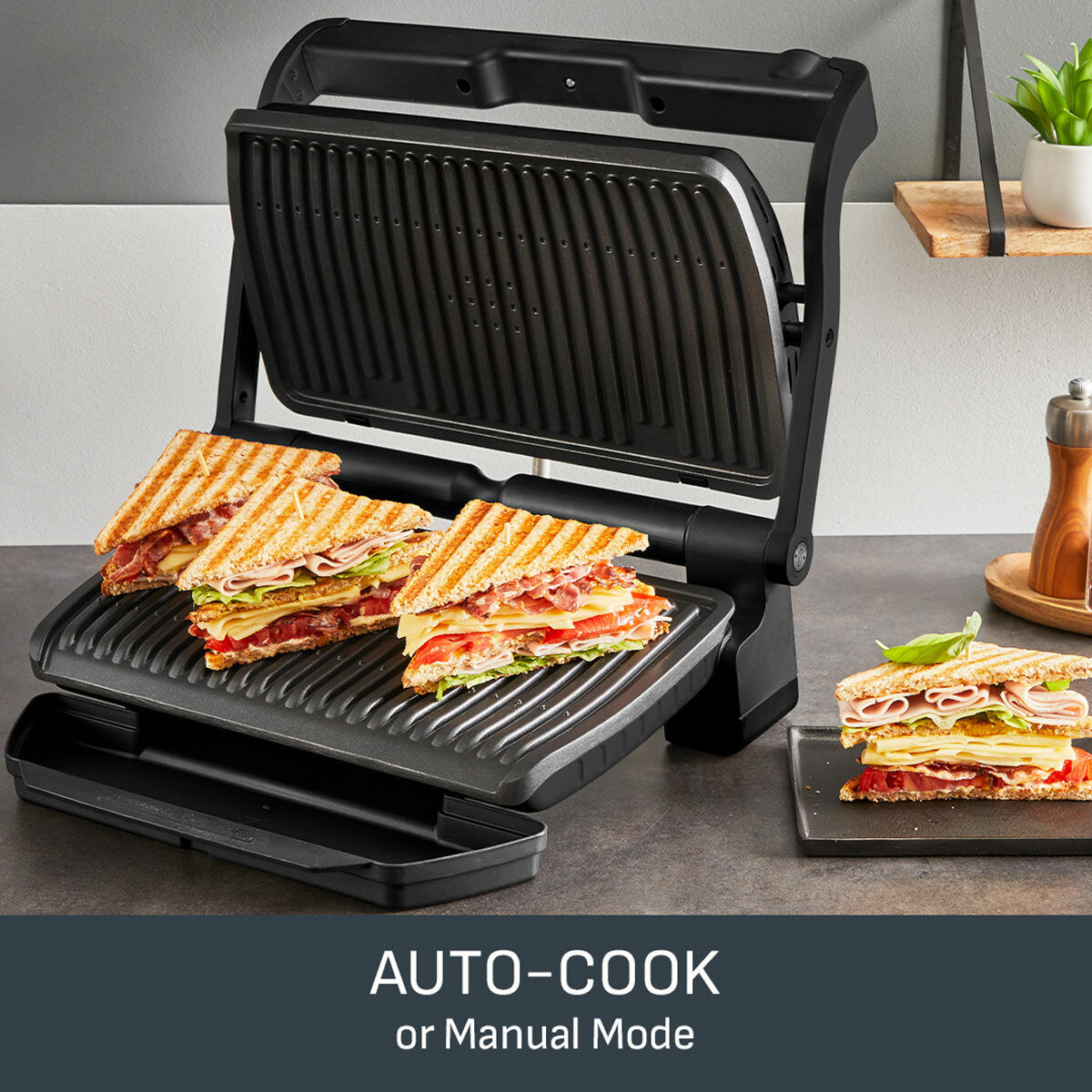 Tefal Optigrill XL GC7278G1 Electric Contact Grill 16 Programs MeasureCook Black