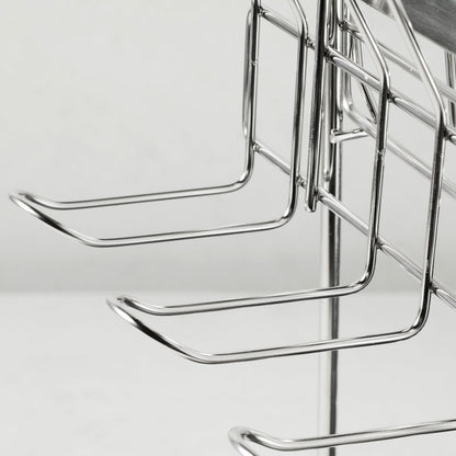 Tramontina 2 Tier Stainless Steel Dish Rack Drainer Drainboard Cup Holder