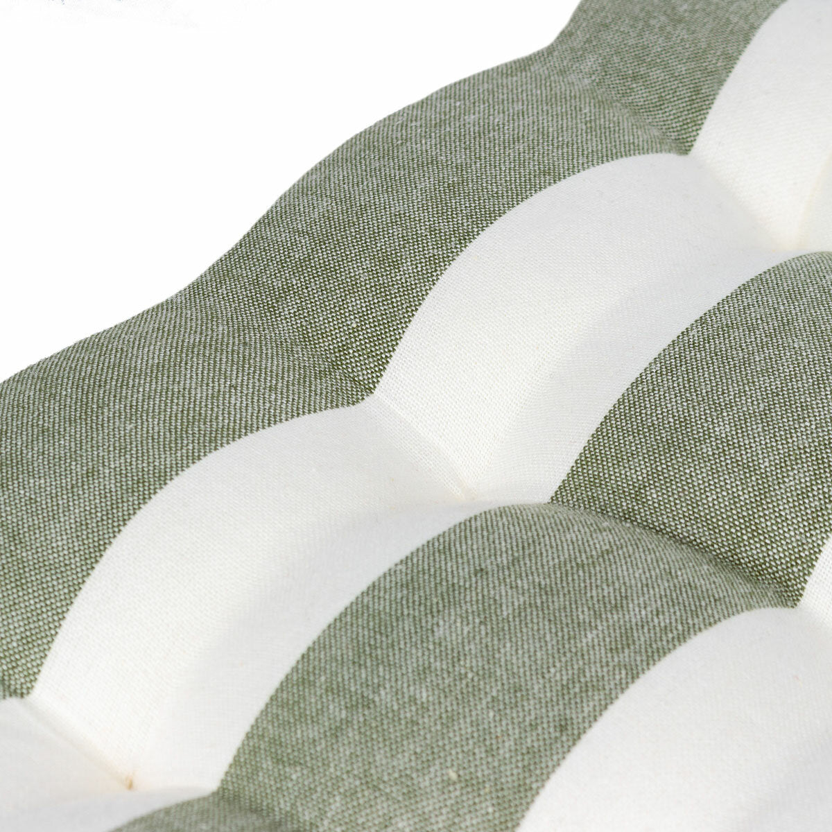2 pack Yard Hayle Green Striped Cotton Seat Pad Cushion 40x40cm Garden Outdoor