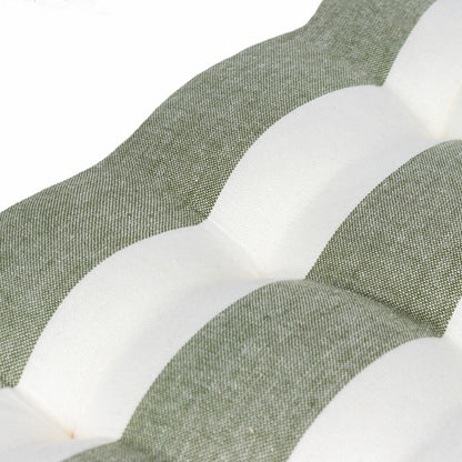 2 pack Yard Hayle Green Striped Cotton Seat Pad Cushion 40x40cm Garden Outdoor
