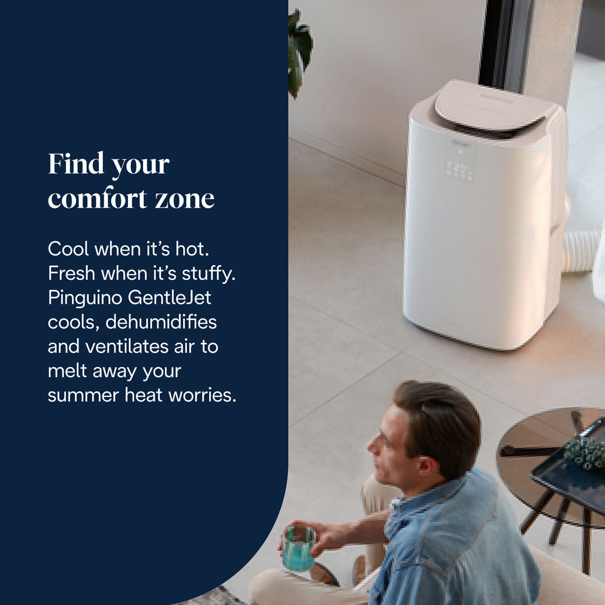 De'Longhi GentleJet AP98 Portable Air Conditioner 11500 BTU A+ White Remote