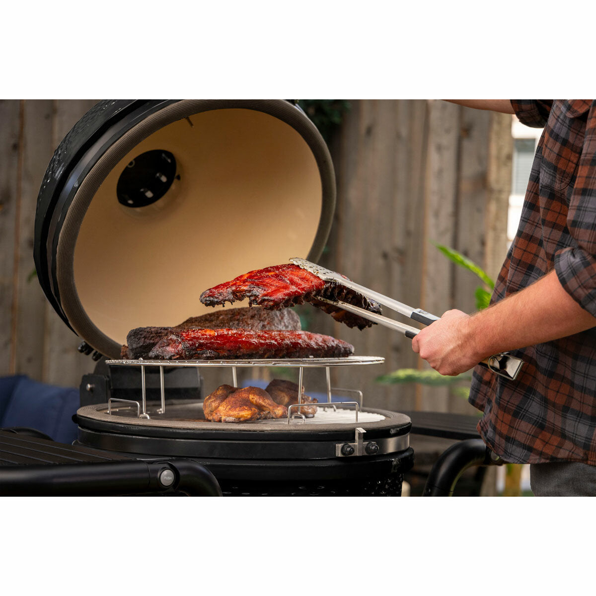 Pit Boss 24" Ceramic Kamado Charcoal BBQ Barbecue Grill 662sq in Cover Black