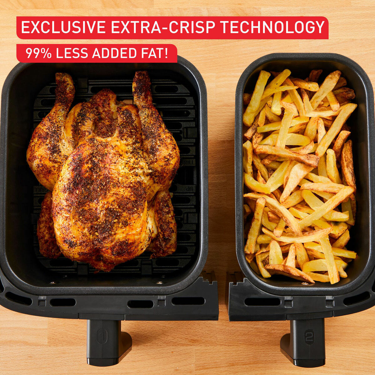 Tefal Easy Fry Essential Dual Drawer Air Fryer EY901HG 8.3L Family 7 Functions