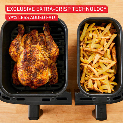Tefal Easy Fry Essential Dual Drawer Air Fryer EY901HG 8.3L Family 7 Functions