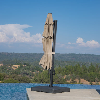 SunVilla 13ft Cantilever Parasol 3-Tier Sunbrella Canopy Mushroom Base Included