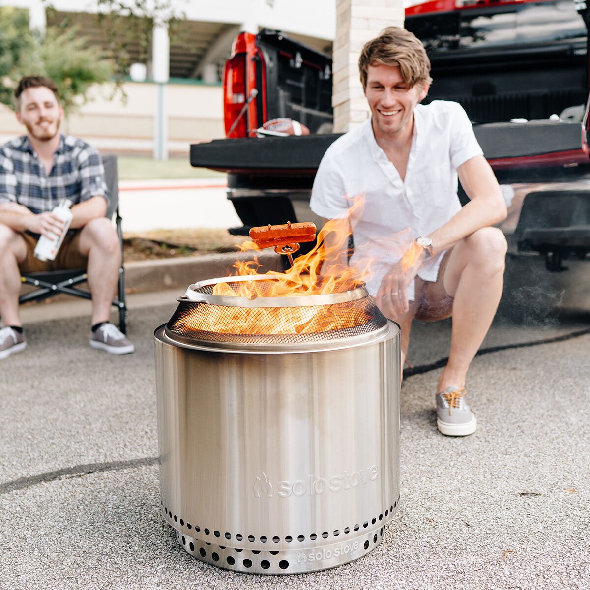 Solo Stove Bonfire 2.0 Wood Burning Fire Pit Bundle Stainless Steel 49.5cm
