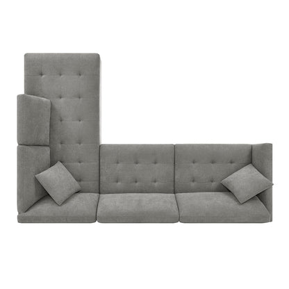 Thomasville Miles Grey Fabric Corner Sofa Power Footrests Right Hand Facing RHF