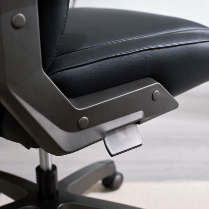 La-Z-Boy Manager Office Chair Black PU Leather Flip Arms Adjustable Height