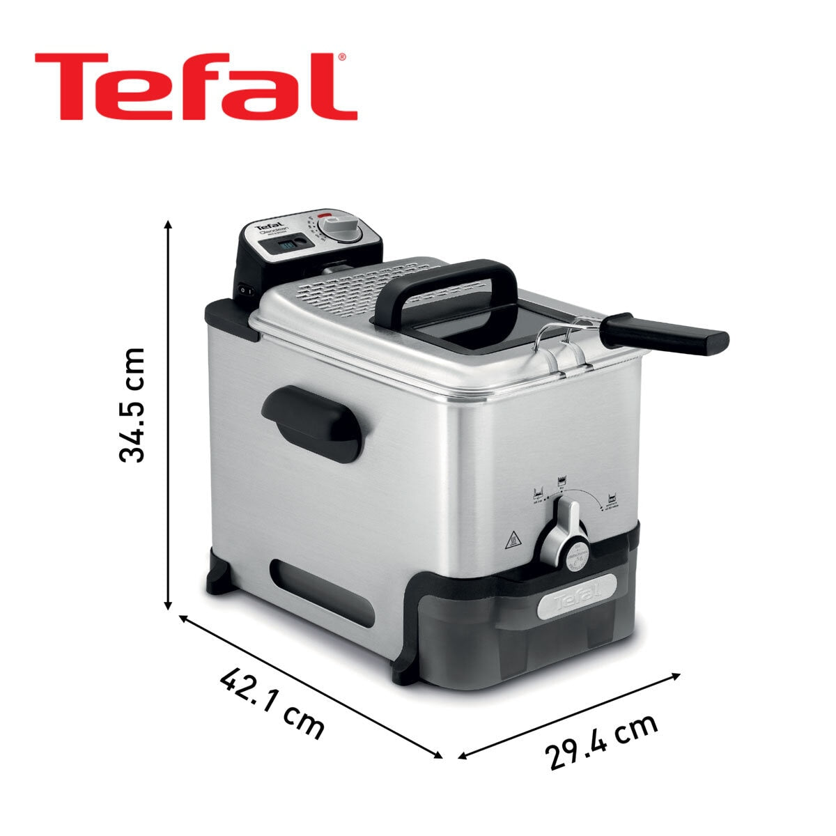 Tefal Oleoclean Pro Deep Fryer FR8058 3.5L Auto Oil Filtration Silver 1200W