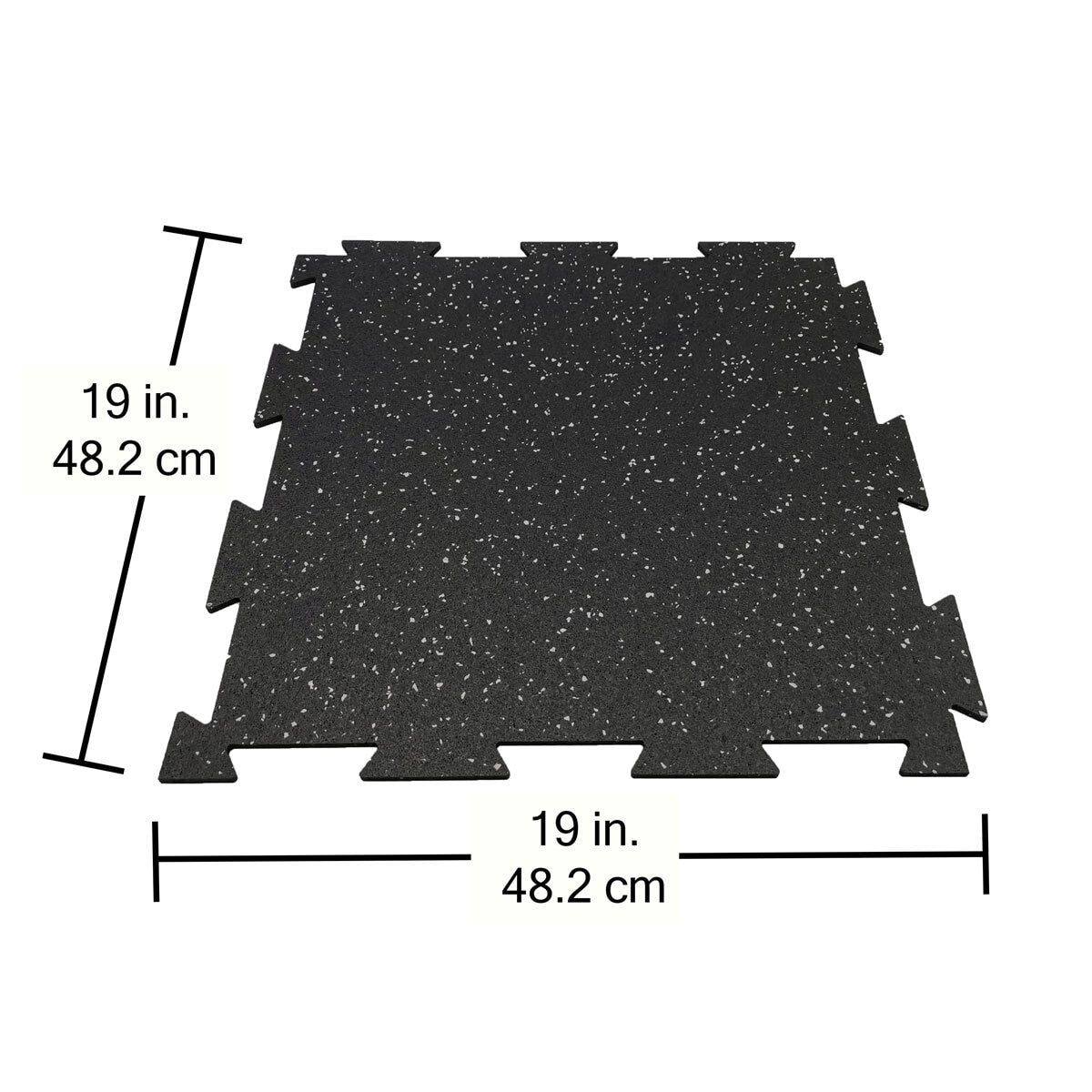 Rubber King Interlocking Rubber Gym Floor Tiles 48.2cm 10 Pack 2.32m² Black