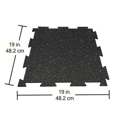 Rubber King Interlocking Rubber Gym Floor Tiles 48.2cm 10 Pack 2.32m² Black