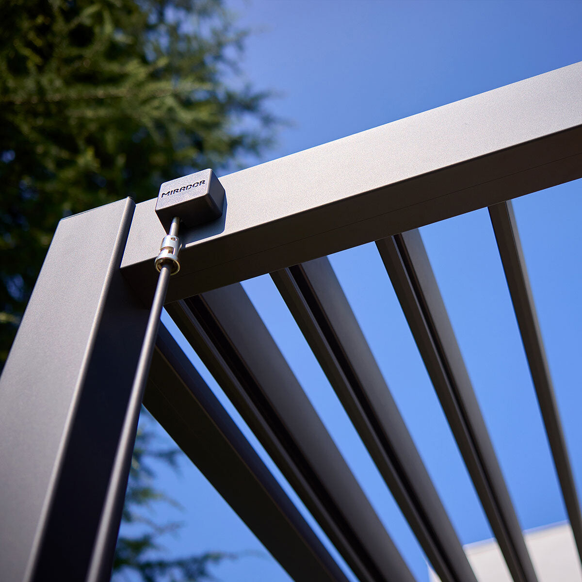 Mirador Louvered Aluminium Pergola Anthracite Adjustable Louvres 2.7m x 4.4m