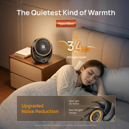 Dreo DR-HSH015 Ceramic Space Heater 2000W 3D Oscillation Whole Room Fan Black