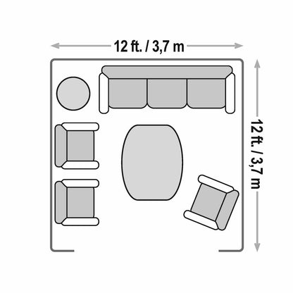 Sojag Del Ray 12x12ft Garden Gazebo Grey Steel UV Water Resistant Canopy