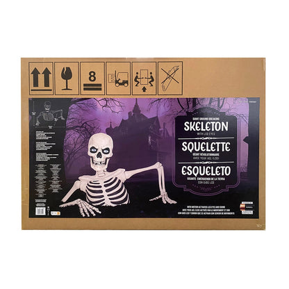 Halloween 5ft Giant Ground Breaking Skeleton LED Light Sound Motion Activated