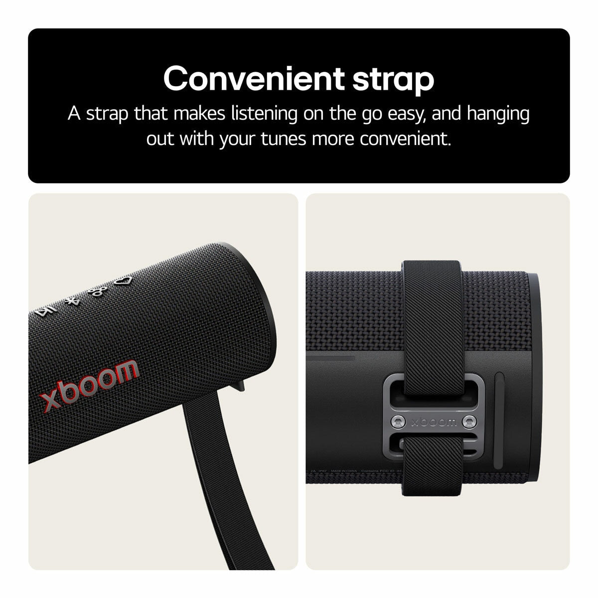 LG XBOOM Grab Portable Bluetooth Speaker will.i.am IP67 Waterproof 20W Black NEW