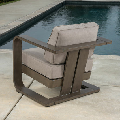 SunVilla Gibson 4PC Deep Seating Set Aluminium Sunbrella Grey Garden Sofa